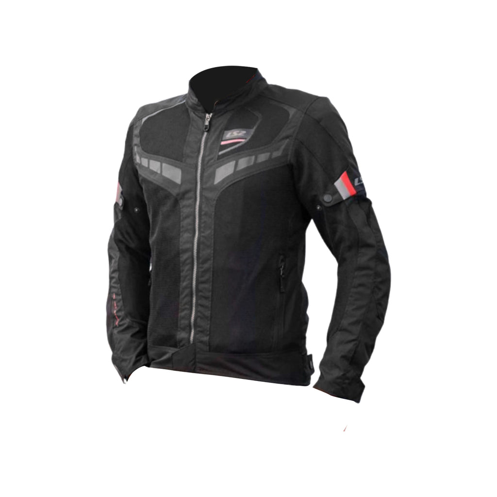 LS2 Lightweight Summer Jacket for Outdoor Activities MJ158 Black/Red - 609308_1