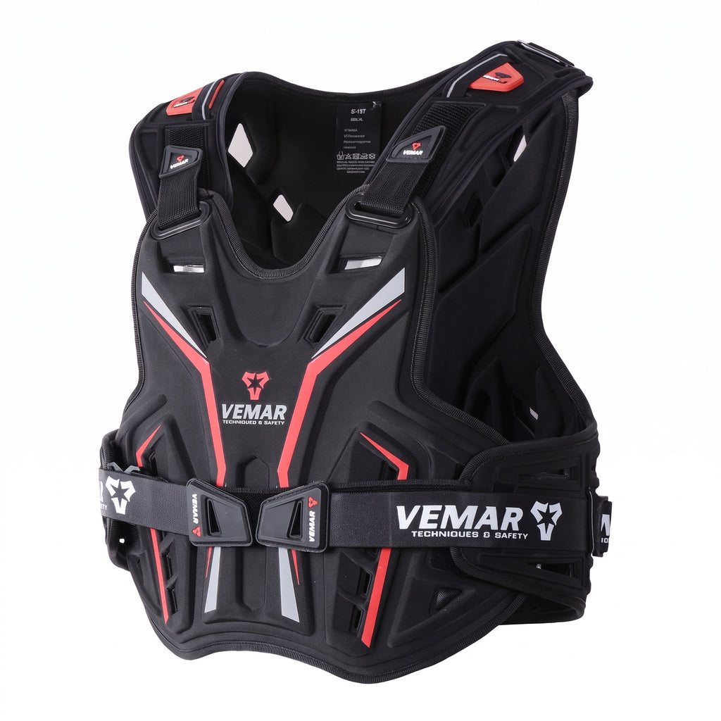 VEMAR S-187 BK-RD Motorcycle Chest & Back Protector - 888006
