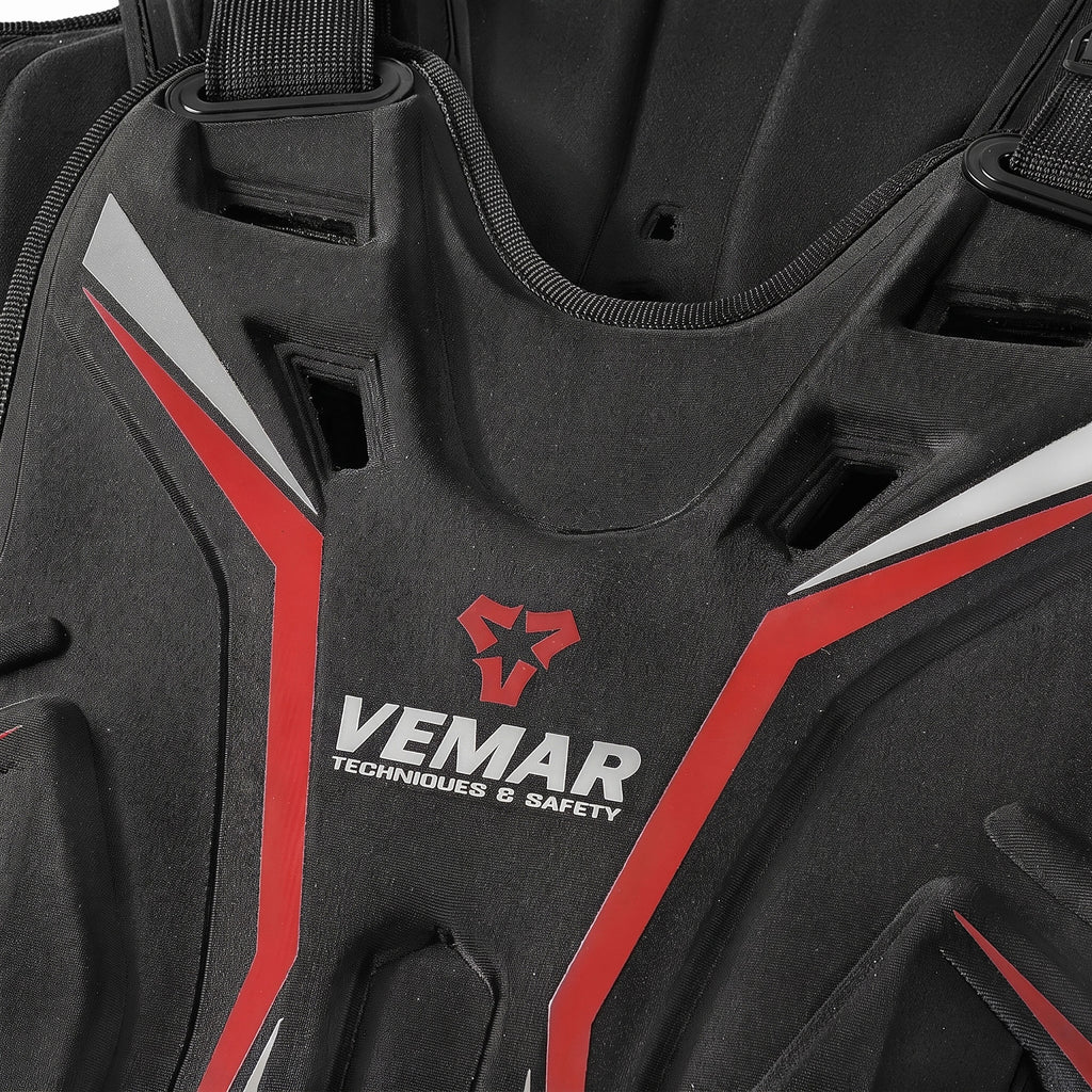 VEMAR S-187 BK-RD Motorcycle Chest & Back Protector - 888006