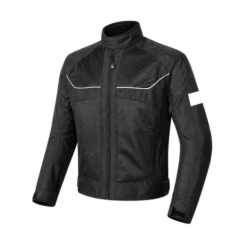 VEMAR VJ-036 Black Motorcycle Riding Jacket with Armor_1