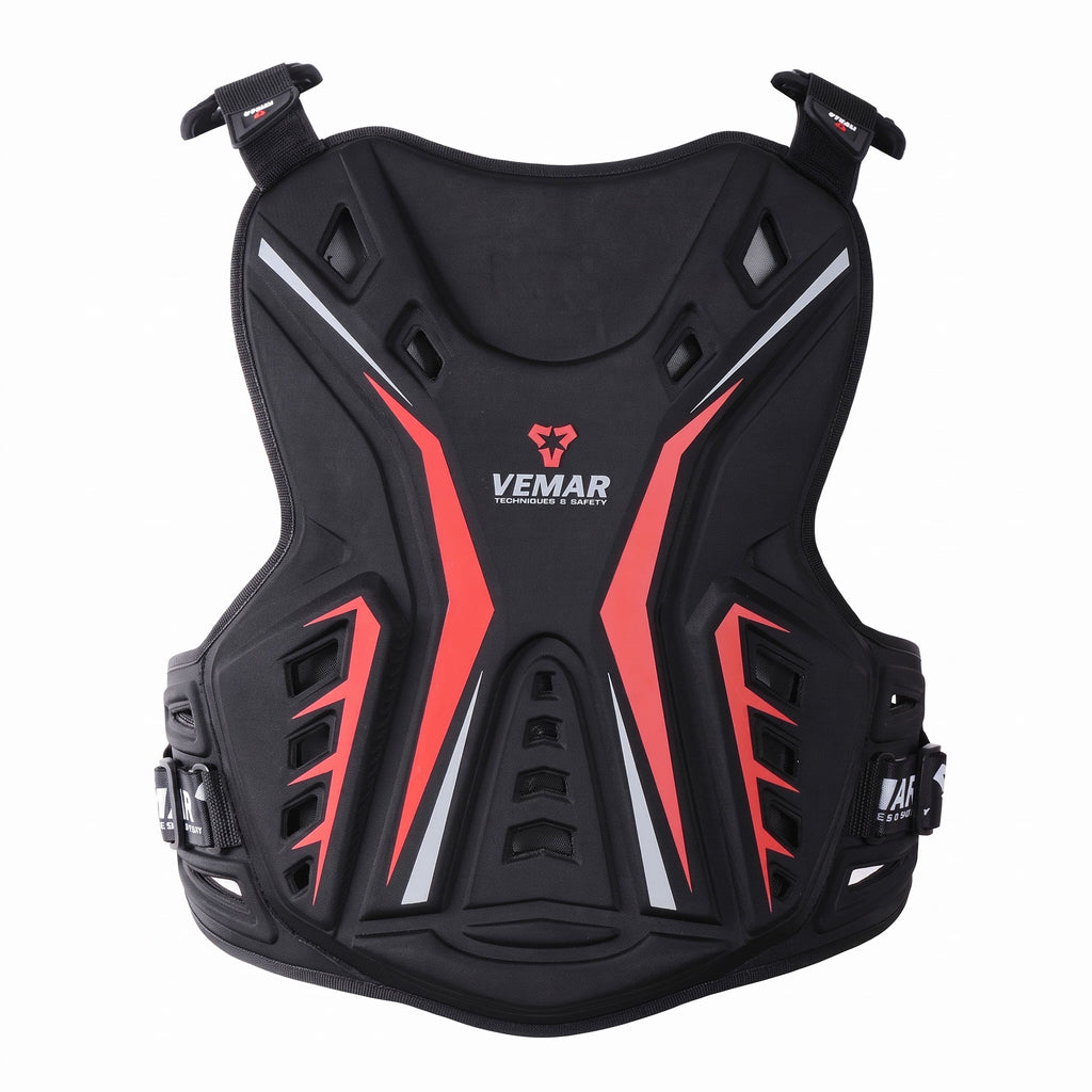 VEMAR S-187 BK-RD Motorcycle Chest & Back Protector - 888006