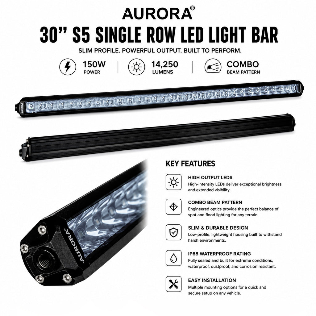 AURORA 30 Inch 150W LED Off Road Light Bar ALO-S5D1-30-H _7