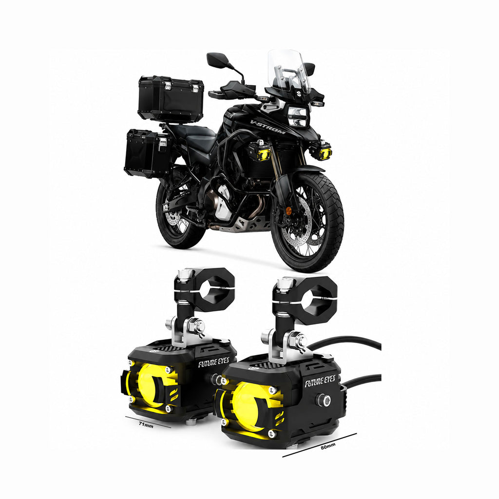 FUTURE EYES F150 Pro Motorcycle Auxiliary LED Fog Lights Yellow/White_1