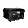 COOCASE 38L Motorcycle Top Luggage Box & Top Rack Case Black Rear