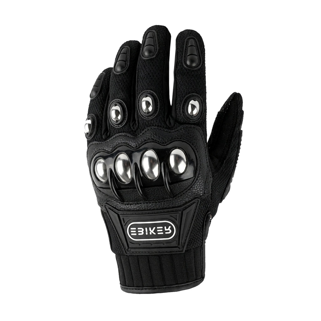 Ebiker Pair of Full Finger Protector Bike Rider's Gloves Black - 823335