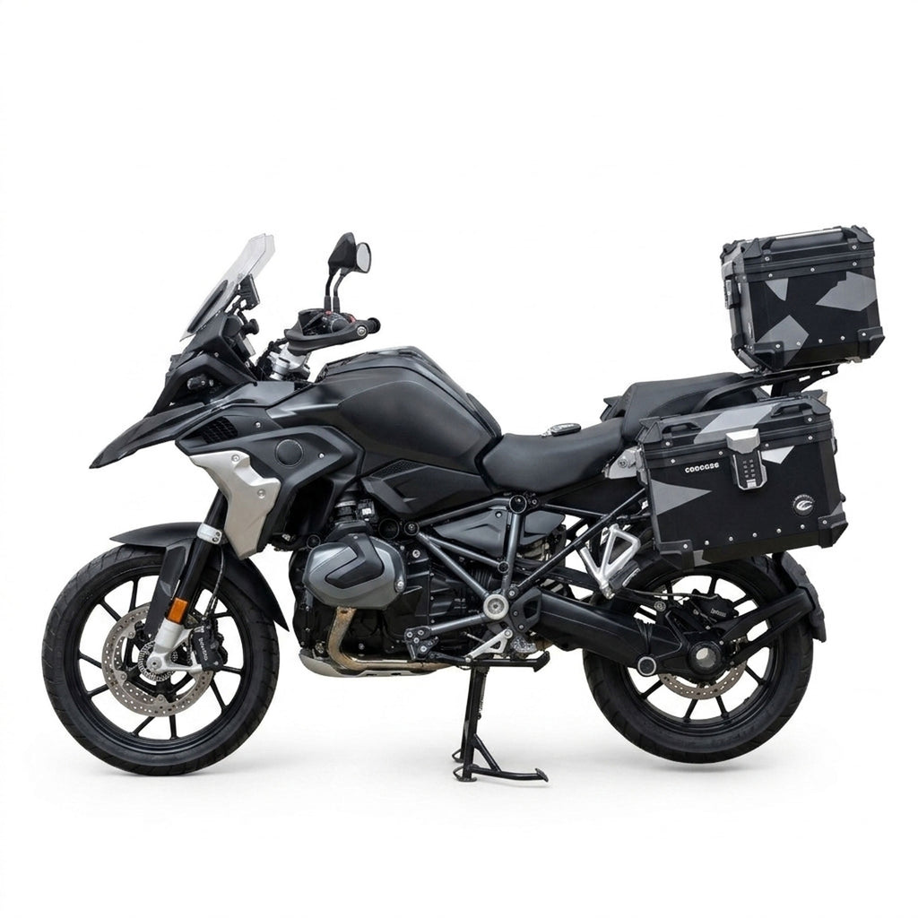 COOCASE 65L Motorcycle Top Case Geometry Black Grey Aluminum Top Box_8