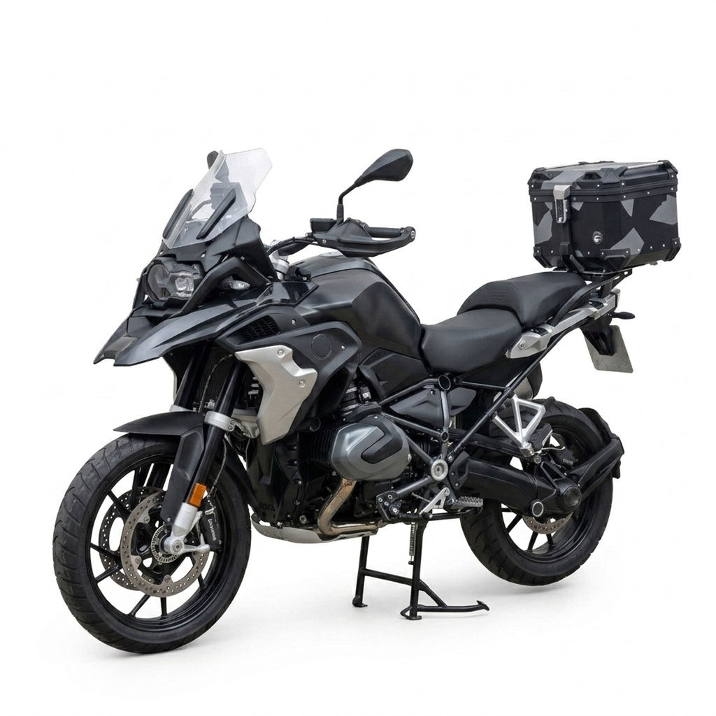 COOCASE 65L Motorcycle Top Case Geometry Black Grey Aluminum Top Box_9