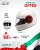 SMK Retro Solid Full Face Helmet – White | UAE National Day Offer