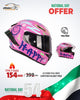 LV Cool Full Face Certified Motorcycle Helmet Pink | UAE National Day Offer