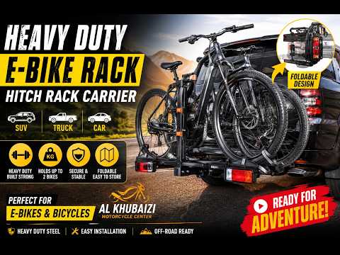 Heavy Duty Foldable E-Bike Rack Hitch Rack Carrier with Ramp for SUV