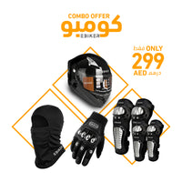 EBIKER Motorcycle Riding Gear Combo – Helmet, Gloves, Knee & Elbow Guards Set UAE Offer
