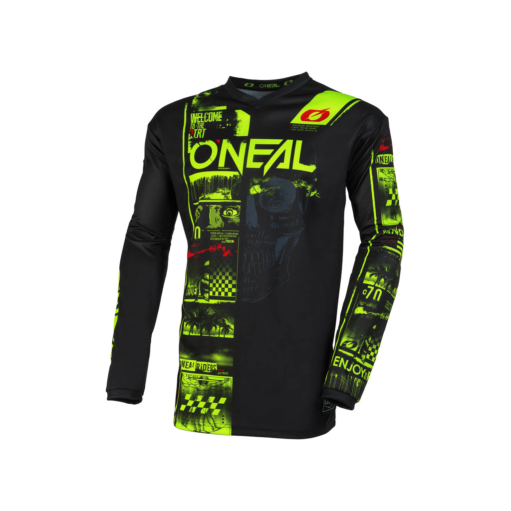 O'NEAL Racing Element Attack V.23 Offroad MTB Long Sleeve Jersey, Pant With Gloves | Racing Full Suit, Black/Neon - 069971