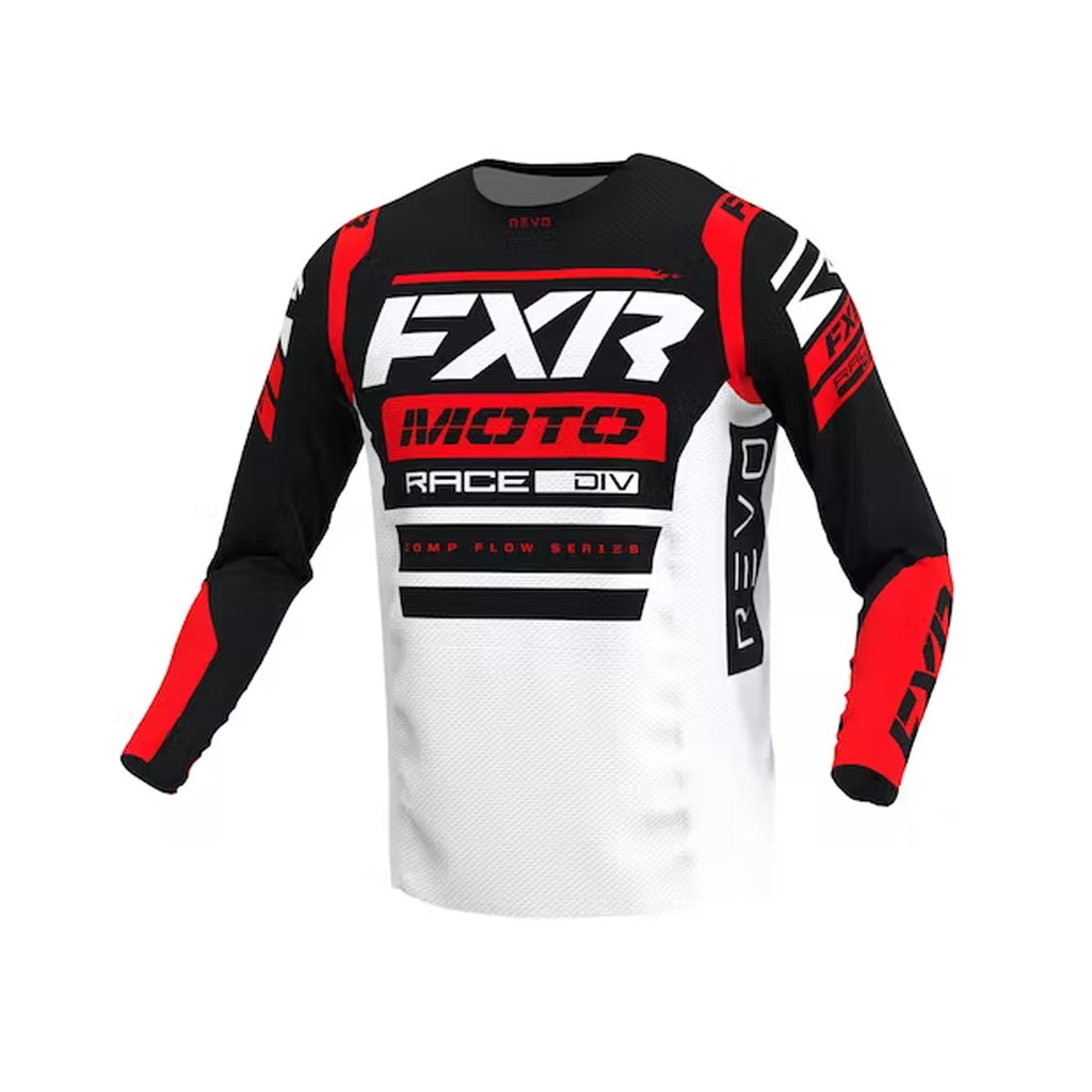 2023 FXR Racing Revo Freedom MX Gear Kit Jersey/Pants Combo Motocross Racing Full Suit, White/Red/Black - 069973
