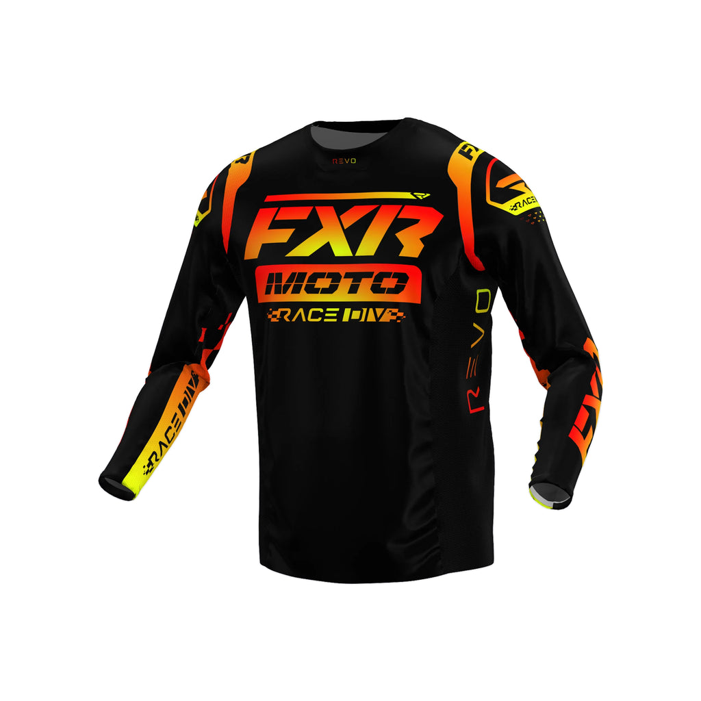 2023 FXR Men's Racing  Tequila Sunset Black Revo Comp MX Jersey Long sleeve Slim Fit Design - 069974