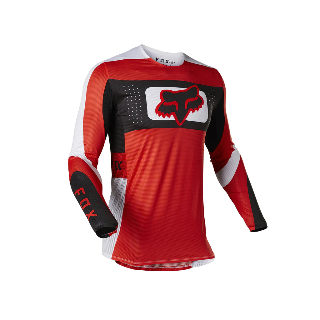 Fox Motocross Racing Flexair Mirer Jersey with Pant | Lightweight Breathable Full Suit, Flo Red & Black - 069976