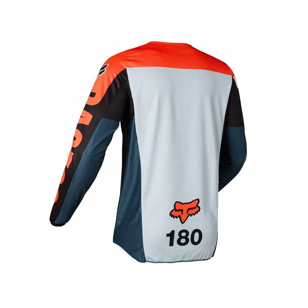 Fox Motocross Racing  180 Trice Jersey with Pant | Lightweight Breathable Racing Full Suit Grey & Orange - 069979