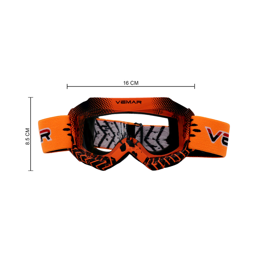 VEMAR Kid's Protective On/Off-Road Dirt Bike Goggles - Orange Color 708104