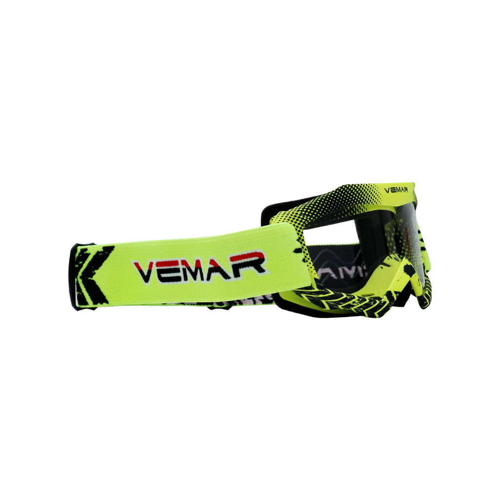 VEMAR Kid's Protective On/Off-Road Dirt Bike Goggles - Fluorescent Green_2