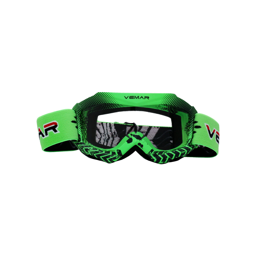 VEMAR Kid's Protective On/Off-Road Dirt Bike Goggles - Green_1