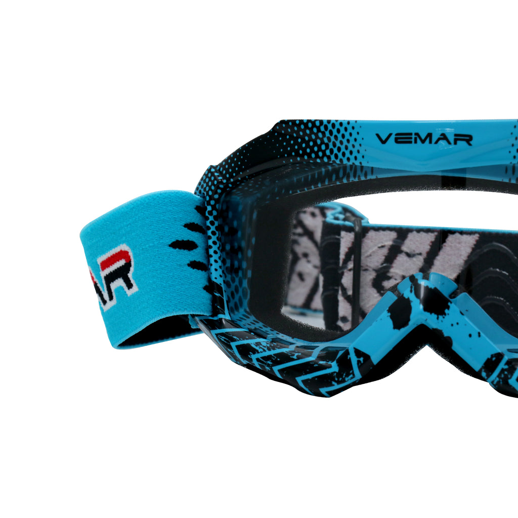 VEMAR Kid's Protective On/Off-Road Dirt Bike Goggles - Blue Color 708107
