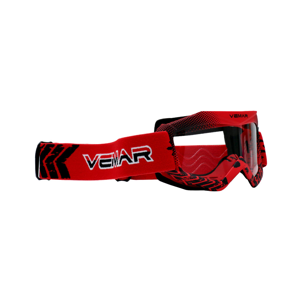 VEMAR Kid's Protective On/Off-Road Dirt Bike Goggles - Red Color 708108