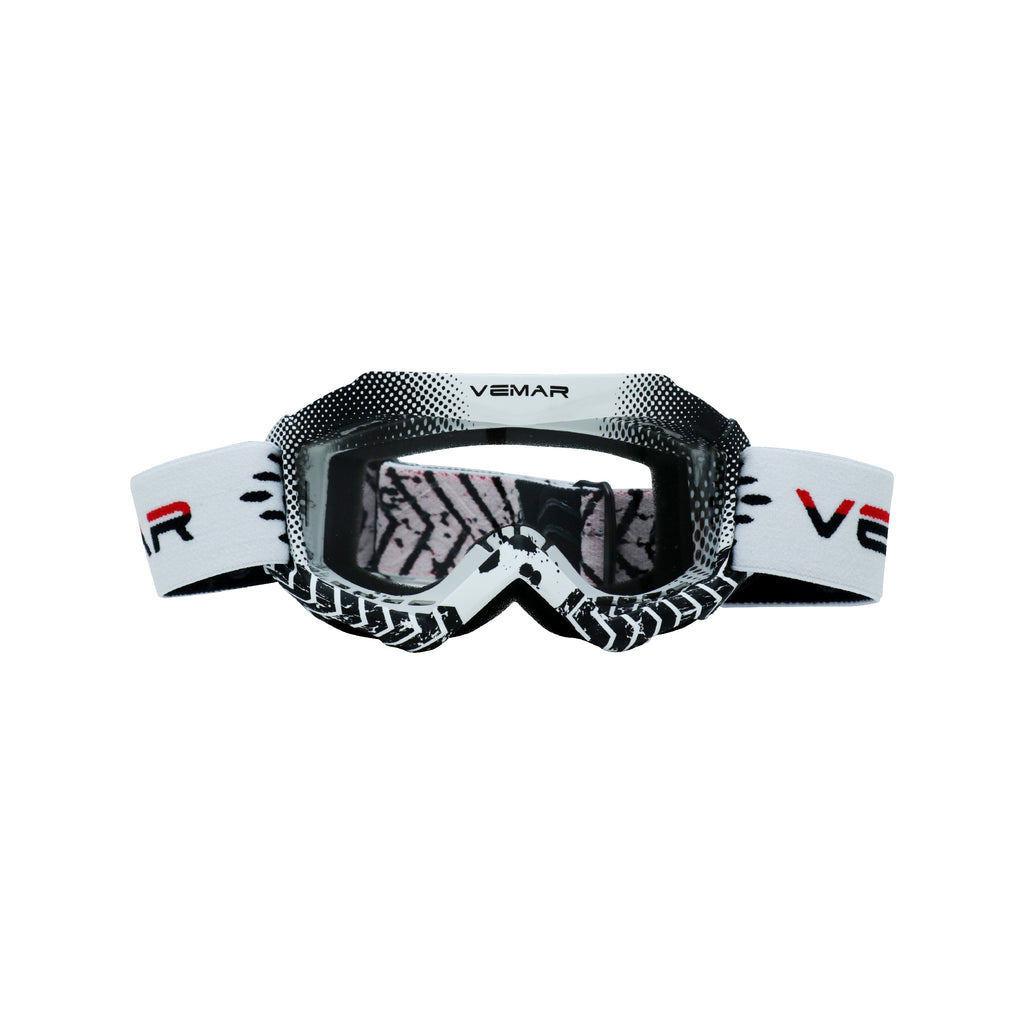 VEMAR Kid's Protective On/Off-Road Dirt Bike Goggles - White Color 708121