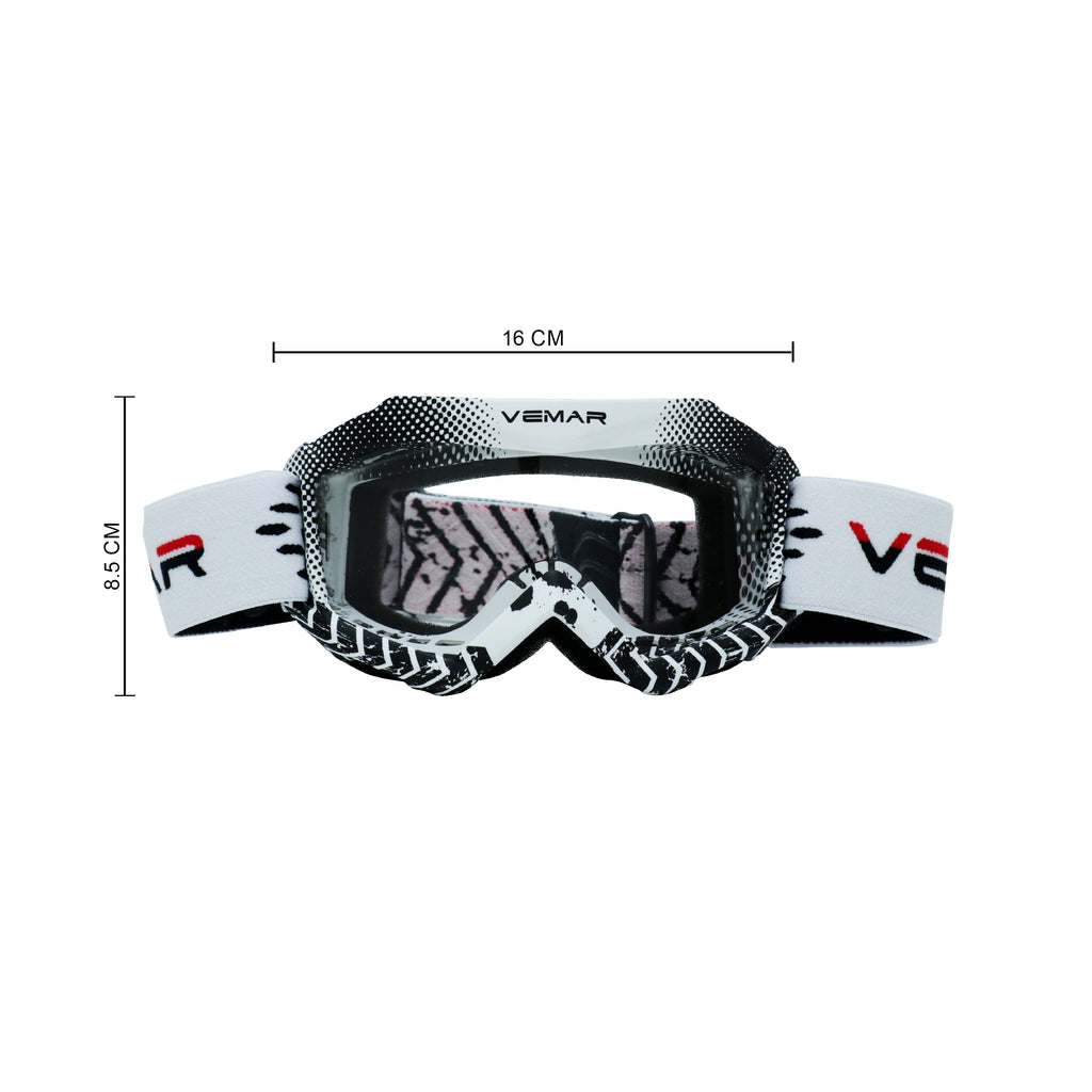 VEMAR Kid's Protective On/Off-Road Dirt Bike Goggles - White Color 708121