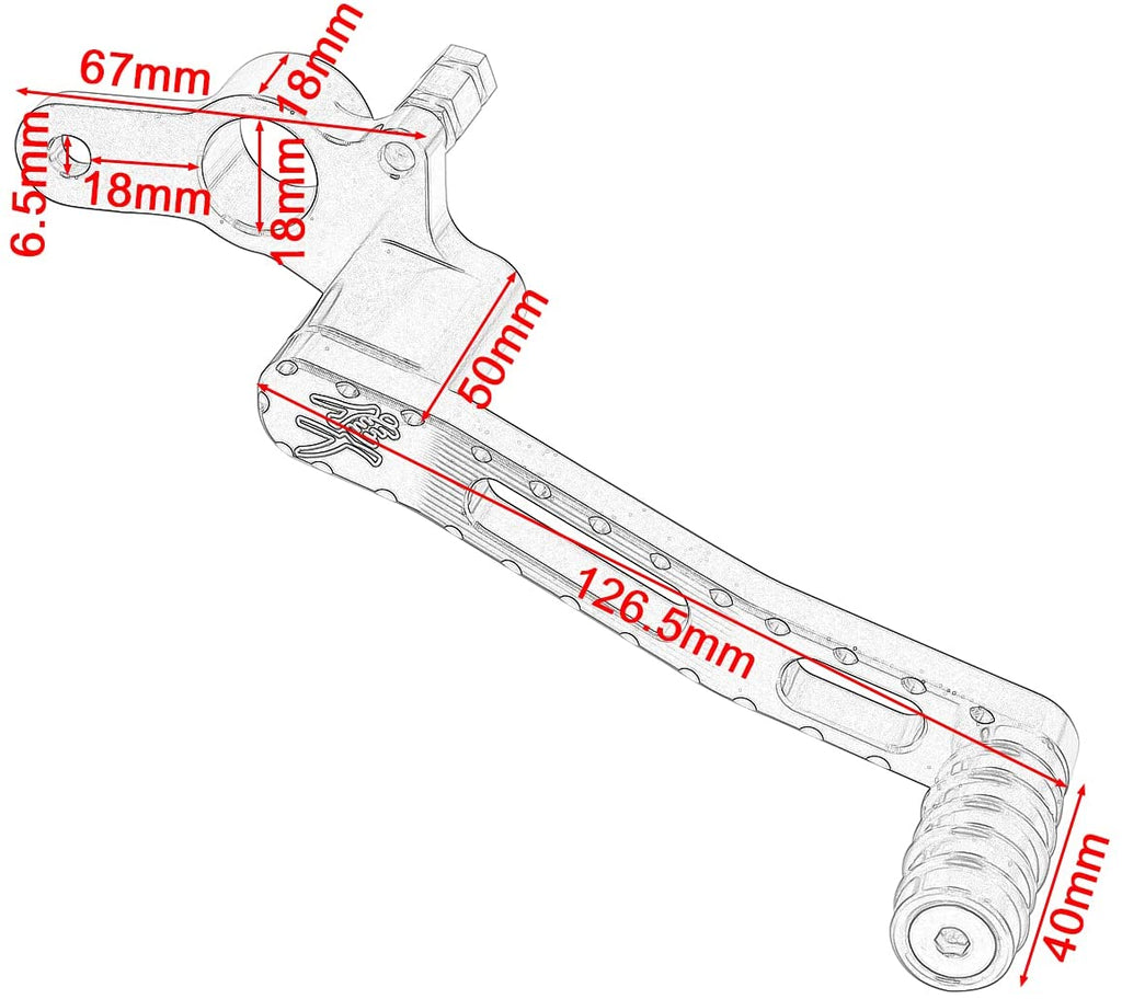 CNC W/Ball Cut Edges Rear Foot Brake Pedal Lever_3