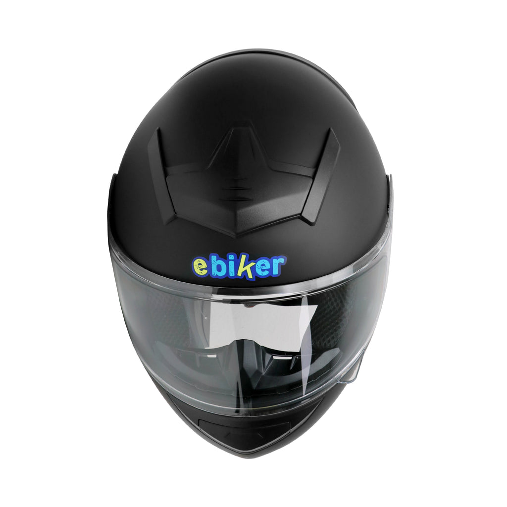 Ebiker Full Face Motorcycle Street Bike Helmet | Lightweight DOT Approved Scratch Resistant & UV Resistant Helmet, Matt Black - 835547