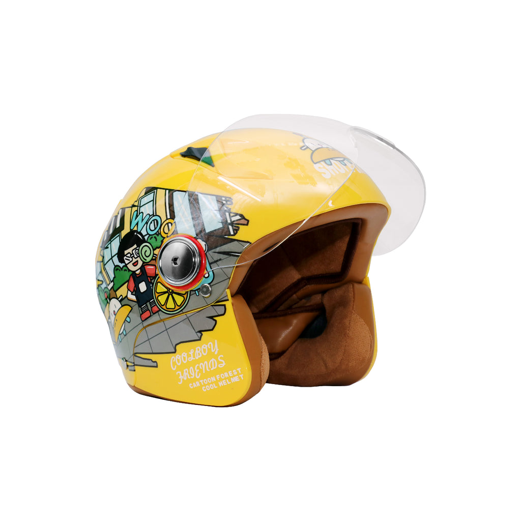 Kids Half Face Yellow Helmet