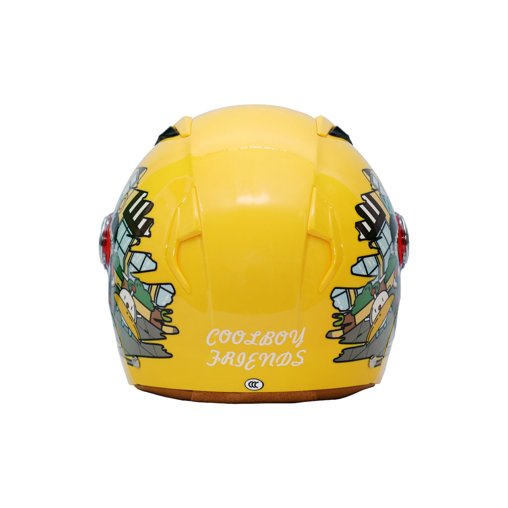 Kids Half Face Yellow Helmet