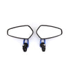 Universal Motorcycle Aluminum Rearview Side Mirror Handle Bar Ends - (7/8 Inch 22mm Blue)