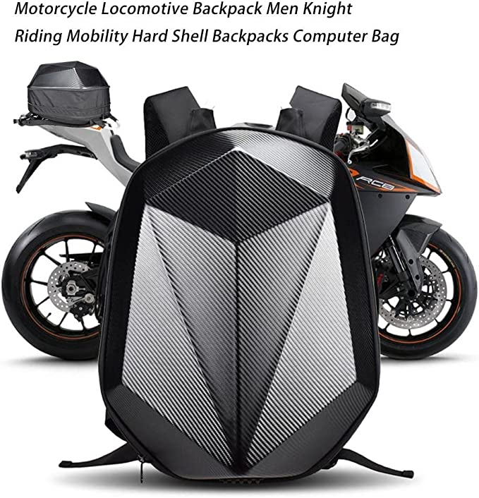 Motorcycle Hard Shell Backpack with Streamlined design expandable fuel tank bag AK-850708 (Waterproof cycling backpack)