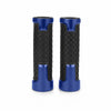Pair of 7/8''22mm Motorcycle Handlebar Non-Slip Rubber Handle Grips, Blue - EB11239999