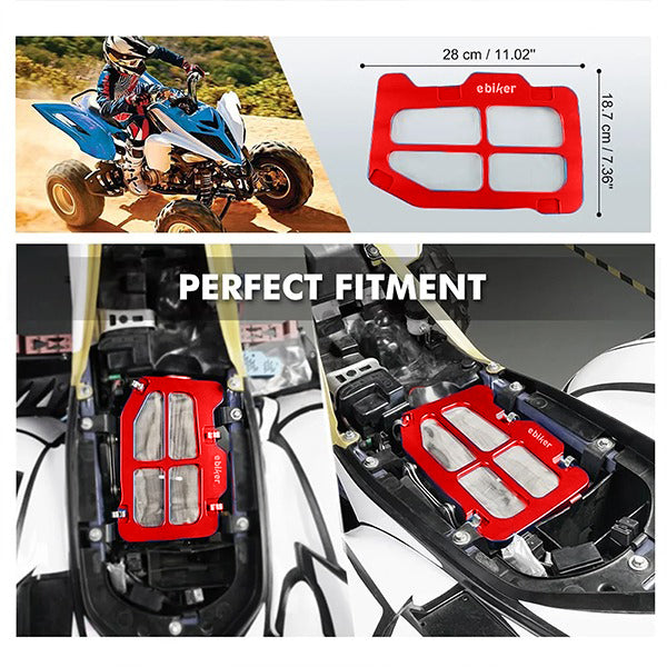 CNC Machined Airbox Lid Cover For Yamaha Raptor 700 2006-2021, Red - EB11240399
