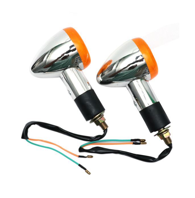 thumbnail image 2 of 4x Motorcycle LED Turn Signal Lights - Amber/White, Universal 12V, 10mm Thread, Front/Rear 2 of 5